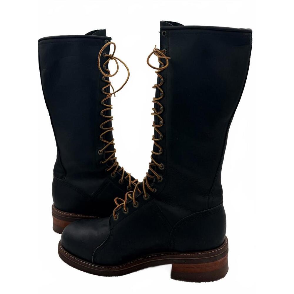 Hall's Lineman Motorcycle Boots 12E Gorgeous w/ New Soles!​ - Picture 2 of 9